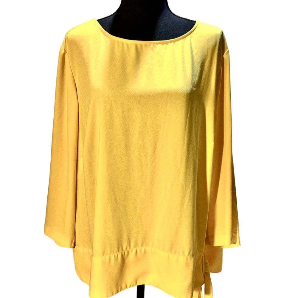Talbots Yellow Blouse with Side Tie Detail